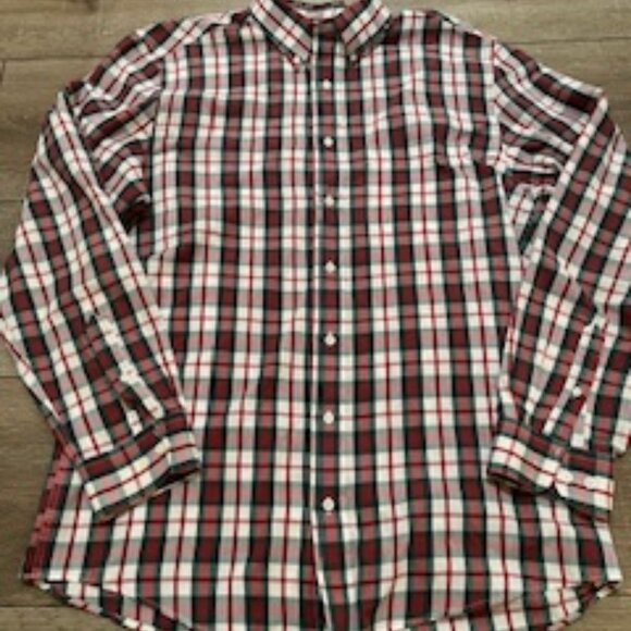 Saddlebred Long Sleeve Button Up Shirt Red & Green Plaid Men’s Size XLT - Picture 9 of 11